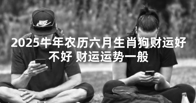 2025牛年农历六月生肖狗财运好不好 财运运势一般